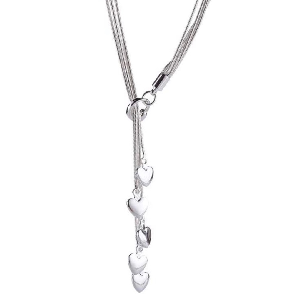 Women's Fashion  5-Line Chain & ❤️’s Necklace